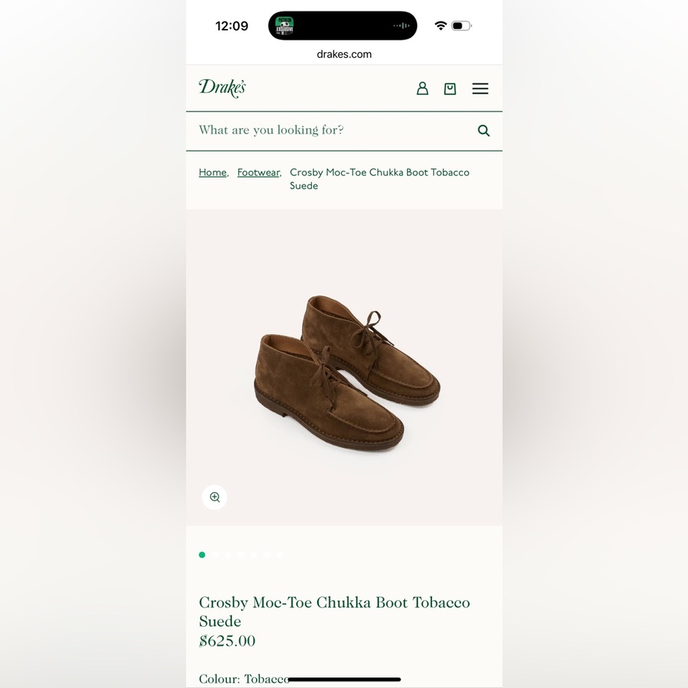 Drake’s of London Crosby Moc-Toe Suede Chukka Boots | VGUC